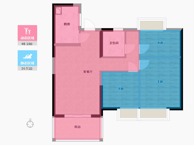 福建省-福州市-琅岐山语城-69.98-户型库-动静分区