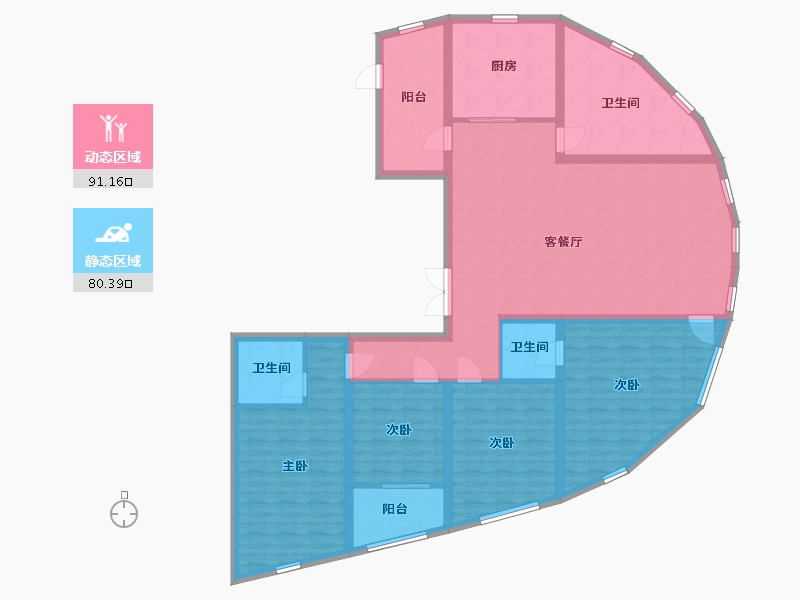 山东省-临沂市-天基黄金水岸-155.16-户型库-动静分区