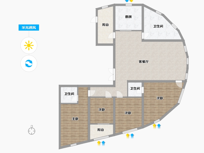 山东省-临沂市-天基黄金水岸-155.16-户型库-采光通风