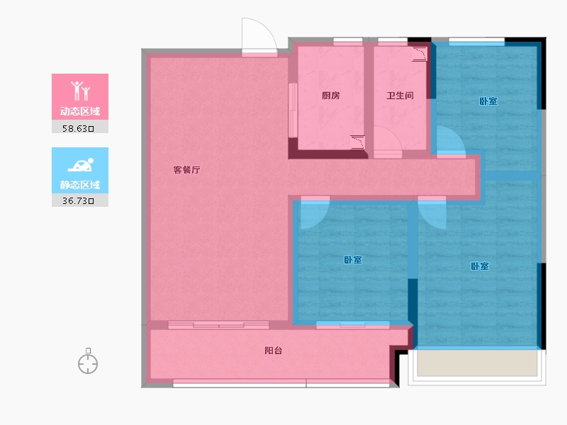 宁夏回族自治区-银川市-三沙源国际生态文化旅游度假区-84.16-户型库-动静分区