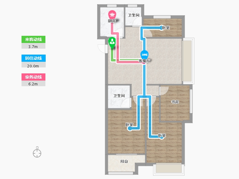 浙江省-嘉兴市-鸿翔百合园-86.19-户型库-动静线