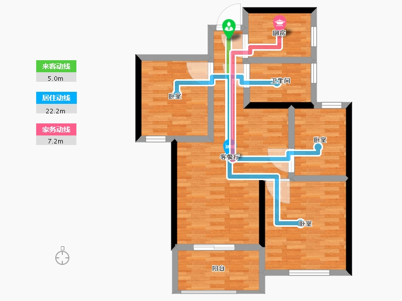 河南省-郑州市-佳源·名门橙邦-71.74-户型库-动静线