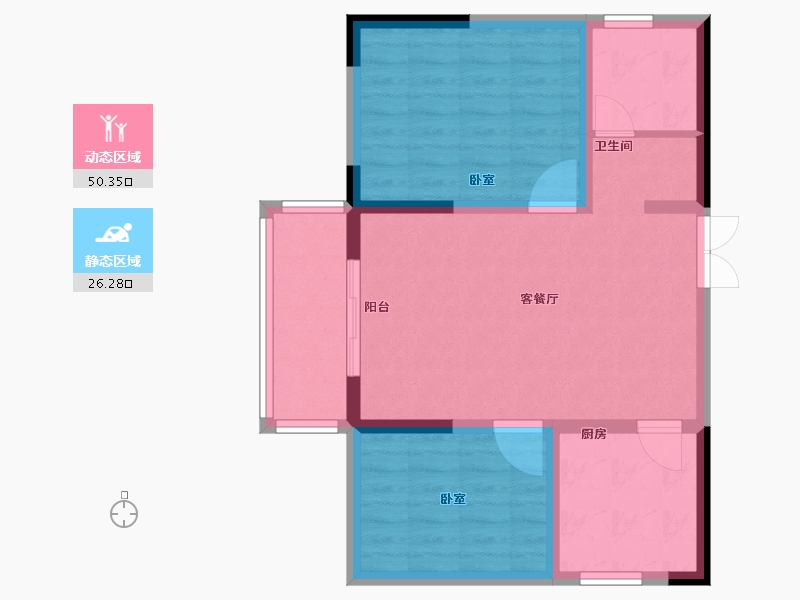 河南省-郑州市-华美仟企汇-68.35-户型库-动静分区