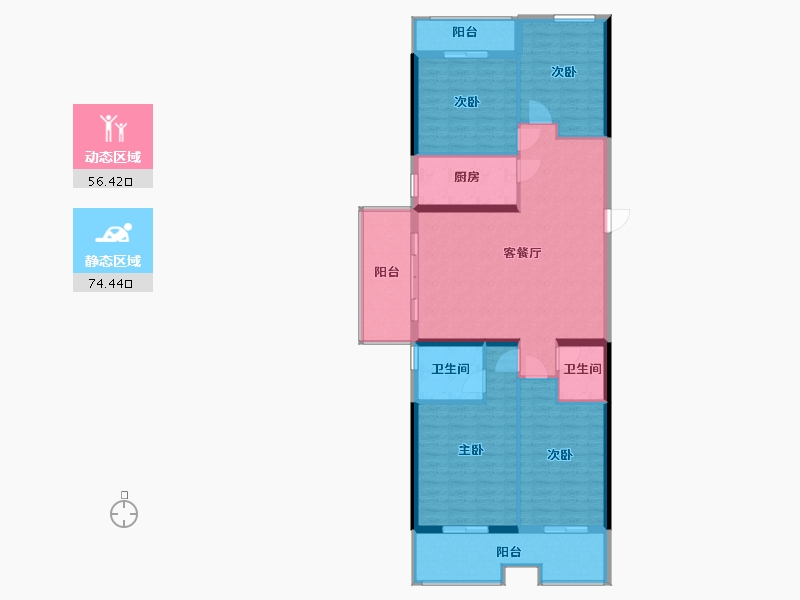 山东省-临沂市-开元·阳光水岸-119.34-户型库-动静分区