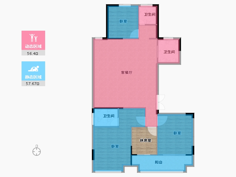 浙江省-绍兴市-元垄大都会-111.01-户型库-动静分区