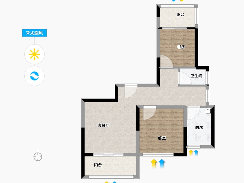 河南省-洛阳市-洛浦金苑-67.90-户型库-采光通风