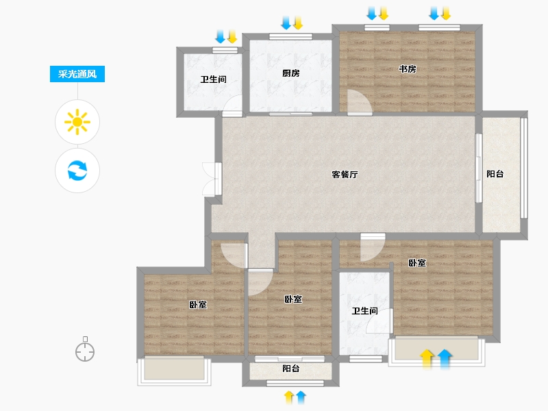 山东省-德州市-红烨・一品-118.00-户型库-采光通风