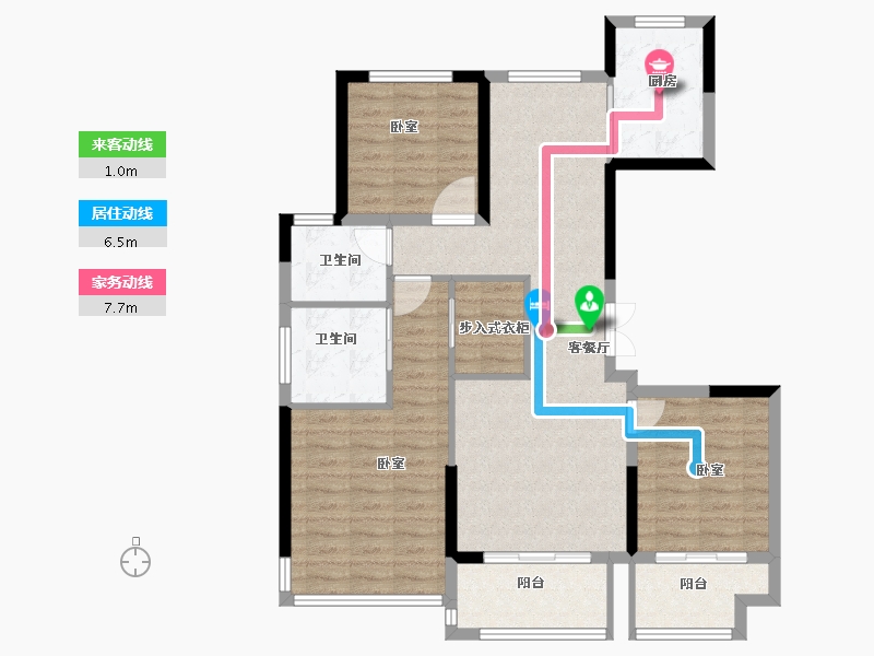 浙江省-绍兴市-元垄大都会-96.00-户型库-动静线