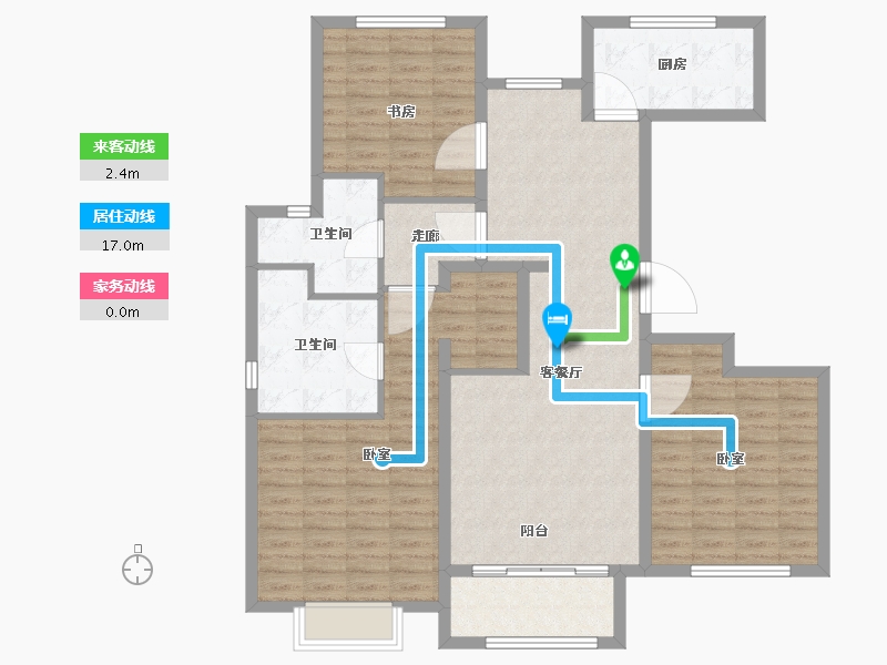 山东省-德州市-乐陵大苑·香榭里-117.00-户型库-动静线