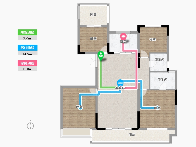 河南省-洛阳市-京熙帝景3期-127.57-户型库-动静线