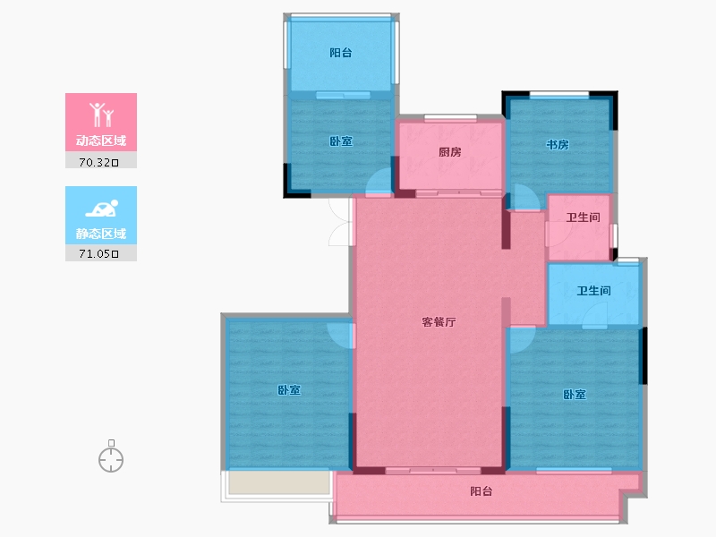 河南省-洛阳市-京熙帝景3期-127.57-户型库-动静分区