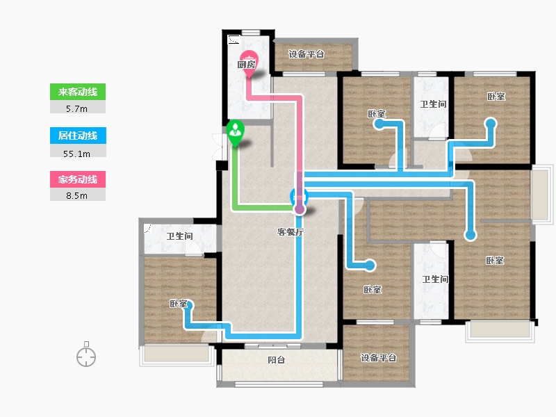 山东省-菏泽市-龙翔中央檀府-207.00-户型库-动静线