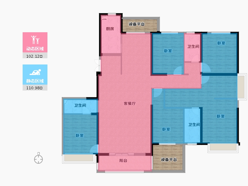 山东省-菏泽市-龙翔中央檀府-207.00-户型库-动静分区