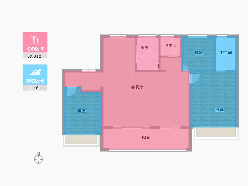 浙江省-绍兴市-港龙铂樾府-100.24-户型库-动静分区