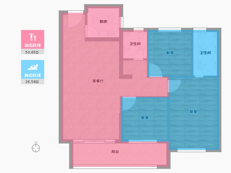 福建省-泉州市-力高君逸府-78.49-户型库-动静分区