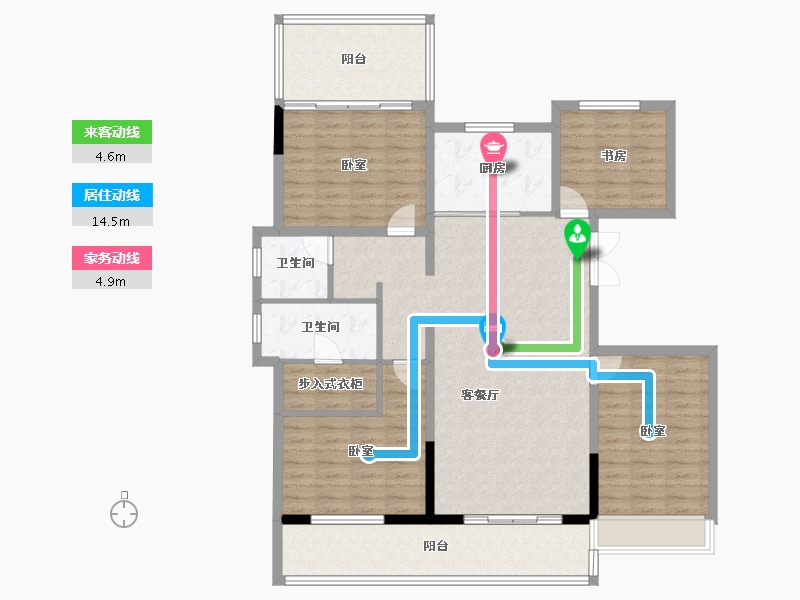 河南省-洛阳市-京熙帝景3期-133.18-户型库-动静线