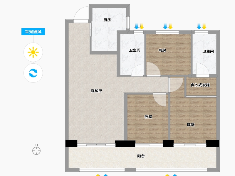 山东省-菏泽市-菏泽中心-100.00-户型库-采光通风