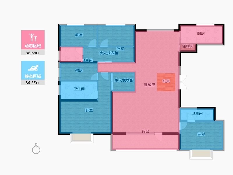 山东省-潍坊市-碧桂园翡翠华府-157.00-户型库-动静分区