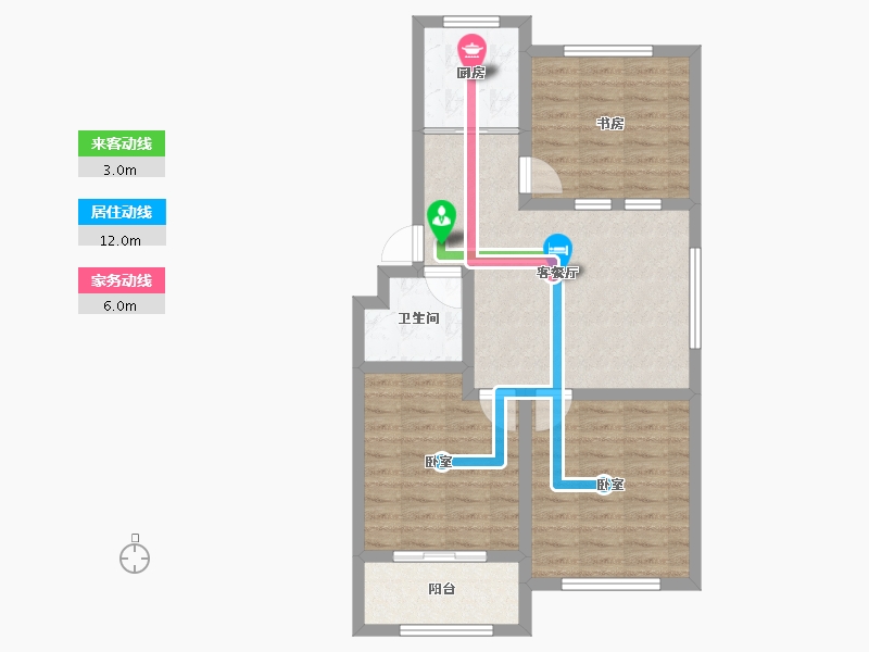 山东省-潍坊市-信诚龙锦园-73.57-户型库-动静线