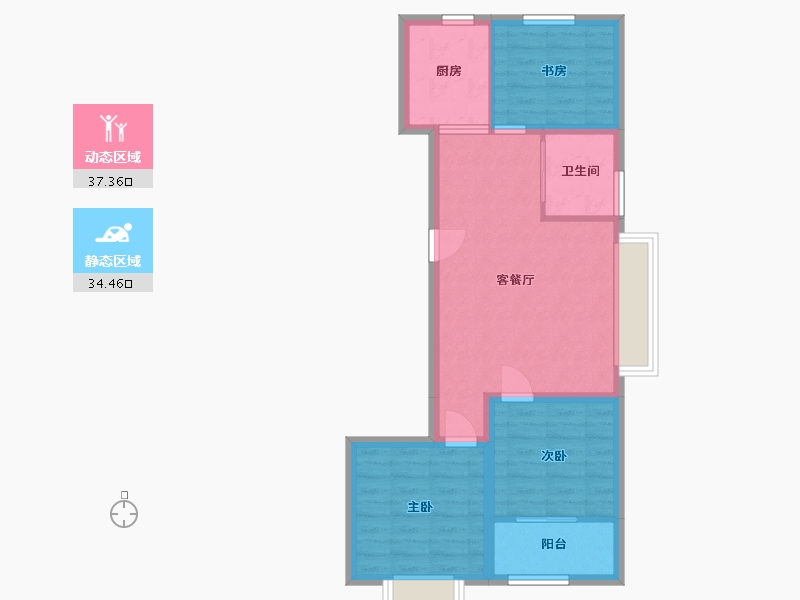 山东省-潍坊市-恒信宝通御园-64.03-户型库-动静分区