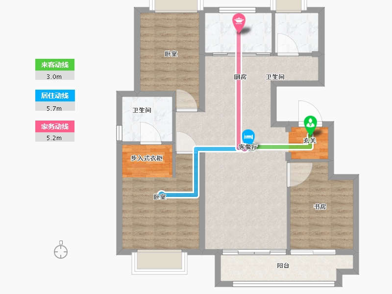 湖北省-武汉市-中交泓园-90.00-户型库-动静线