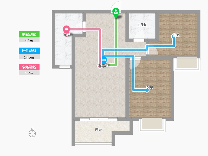 山东省-潍坊市-北辰美嘉-70.00-户型库-动静线