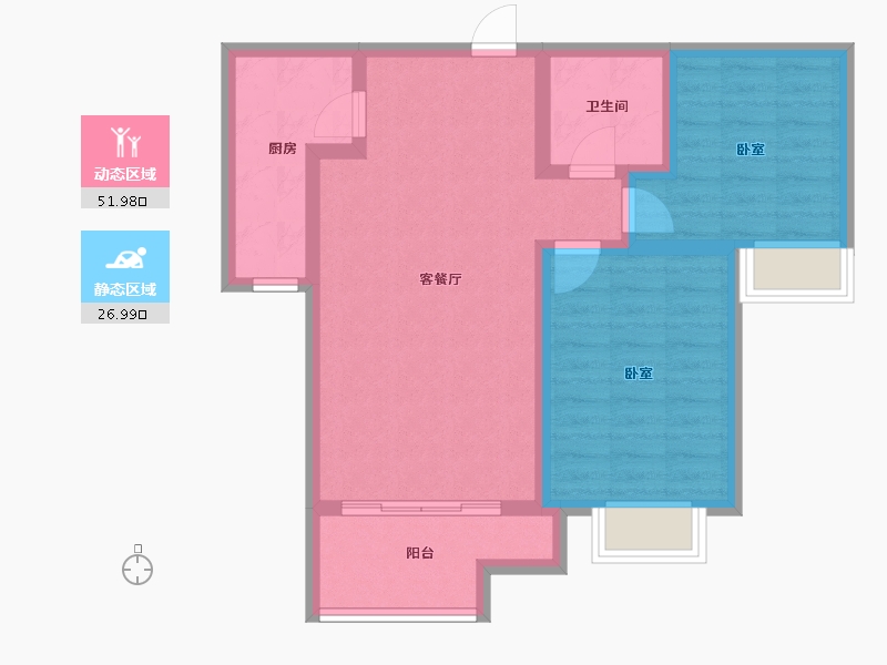 山东省-潍坊市-北辰美嘉-70.00-户型库-动静分区