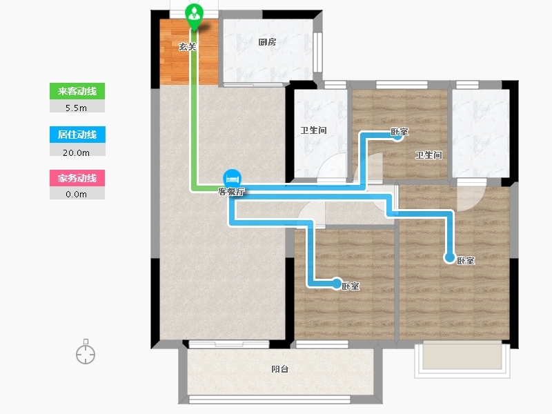 湖北省-武汉市-天纵时代天樾-85.33-户型库-动静线