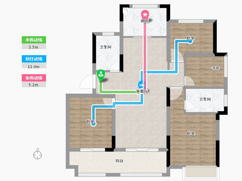 浙江省-宁波市-保集瑞府-100.00-户型库-动静线