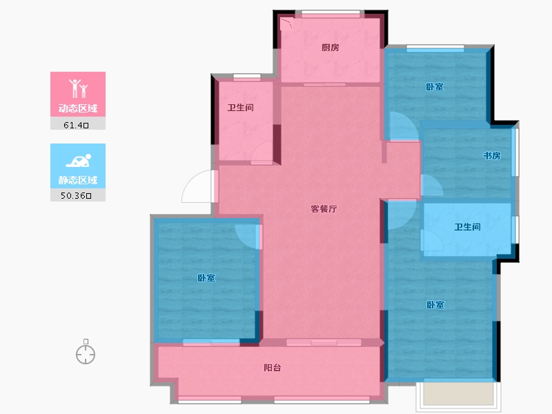 浙江省-宁波市-保集瑞府-100.00-户型库-动静分区