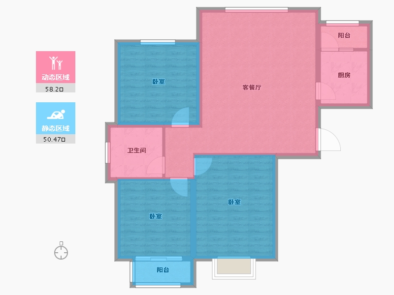 山东省-潍坊市-平安四季城-98.57-户型库-动静分区