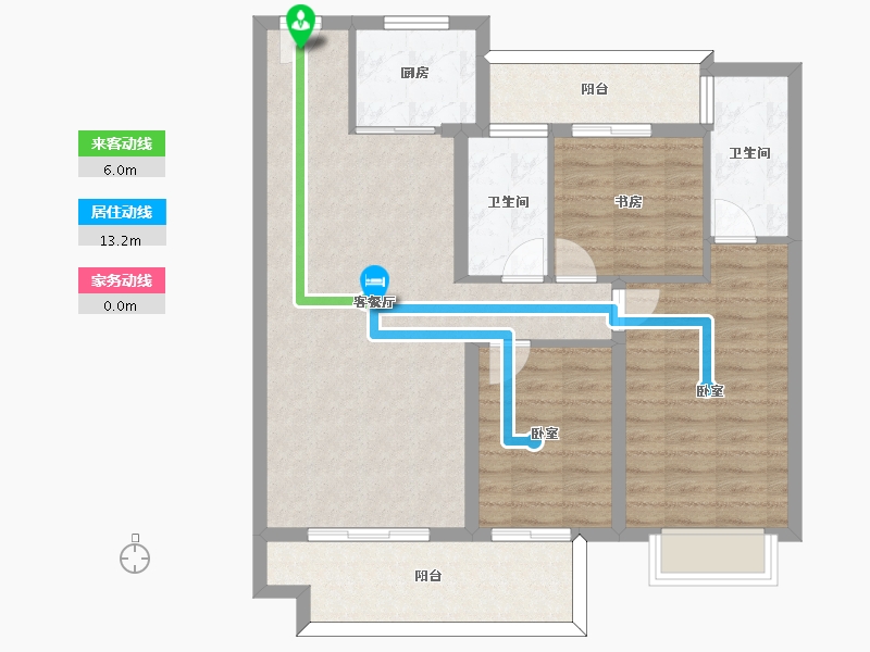 河南省-信阳市-坤瑞·御园-92.20-户型库-动静线