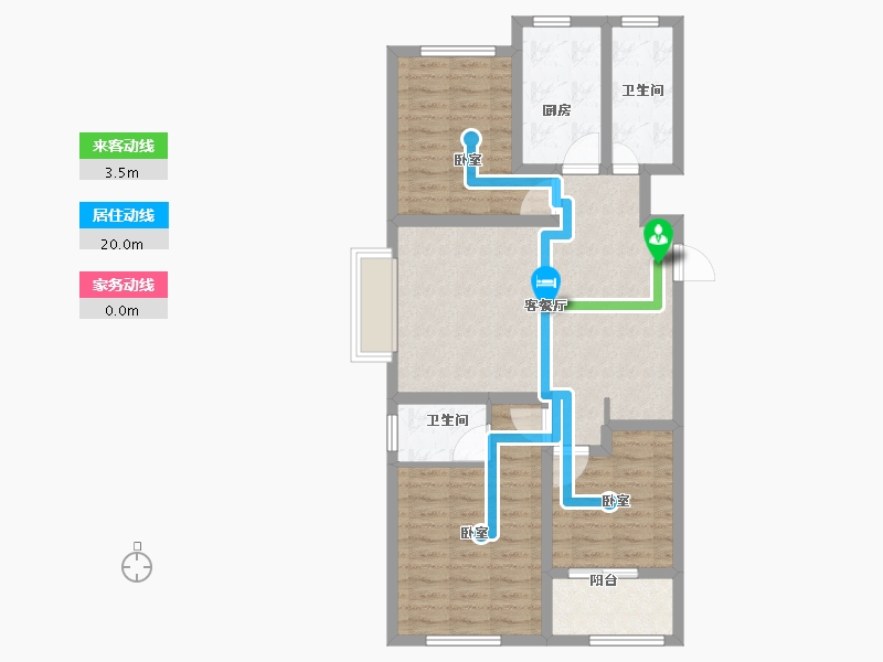 山东省-淄博市-汇鼎麗城-83.00-户型库-动静线