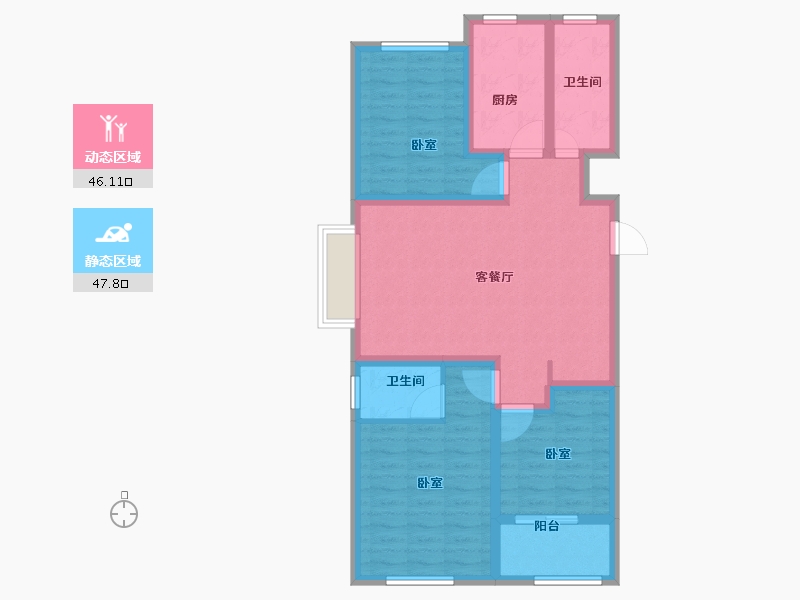 山东省-淄博市-汇鼎麗城-83.00-户型库-动静分区