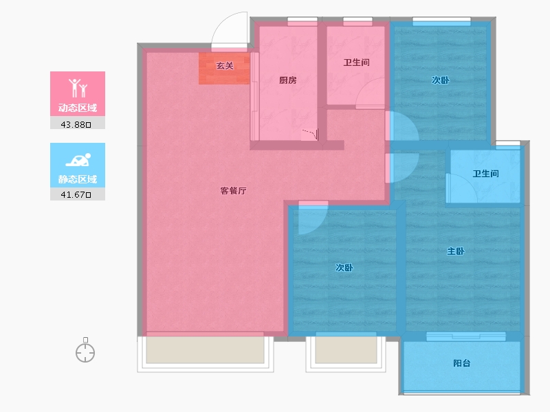 山东省-淄博市-柳泉悦府-75.71-户型库-动静分区