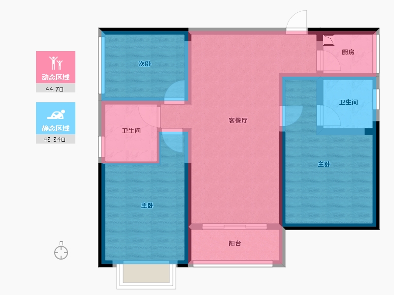 湖南省-株洲市-青龙湾蓝谷国际-77.48-户型库-动静分区