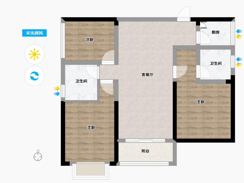 湖南省-株洲市-青龙湾蓝谷国际-77.48-户型库-采光通风