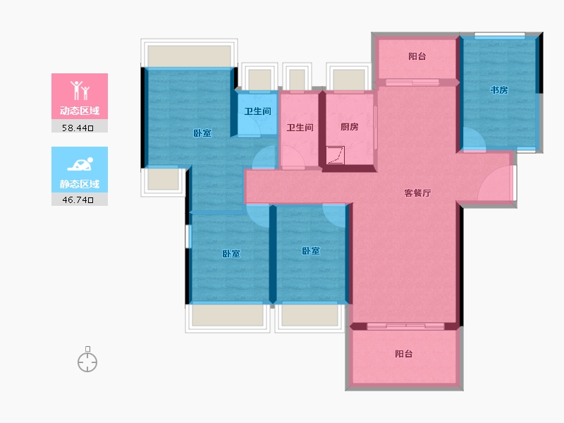 广东省-湛江市-方圆金海湾豪庭-93.03-户型库-动静分区