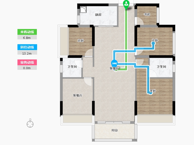 湖南省-株洲市-锦融·紫金和府-109.80-户型库-动静线