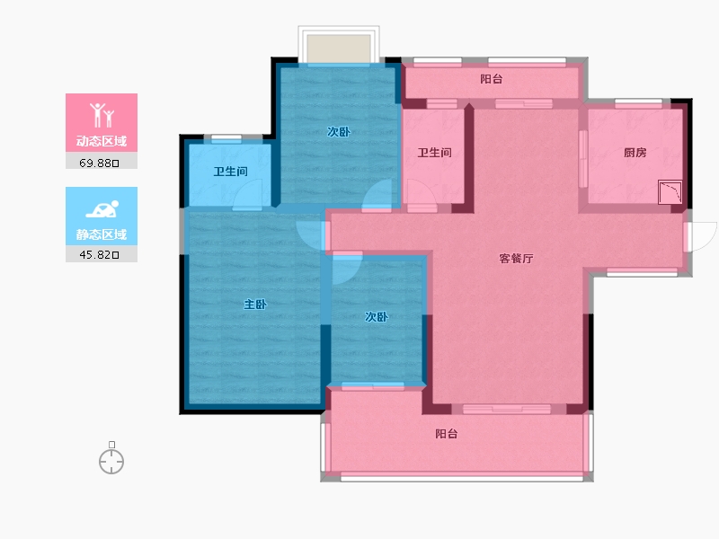 湖南省-株洲市-青龙湾蓝谷国际-102.49-户型库-动静分区