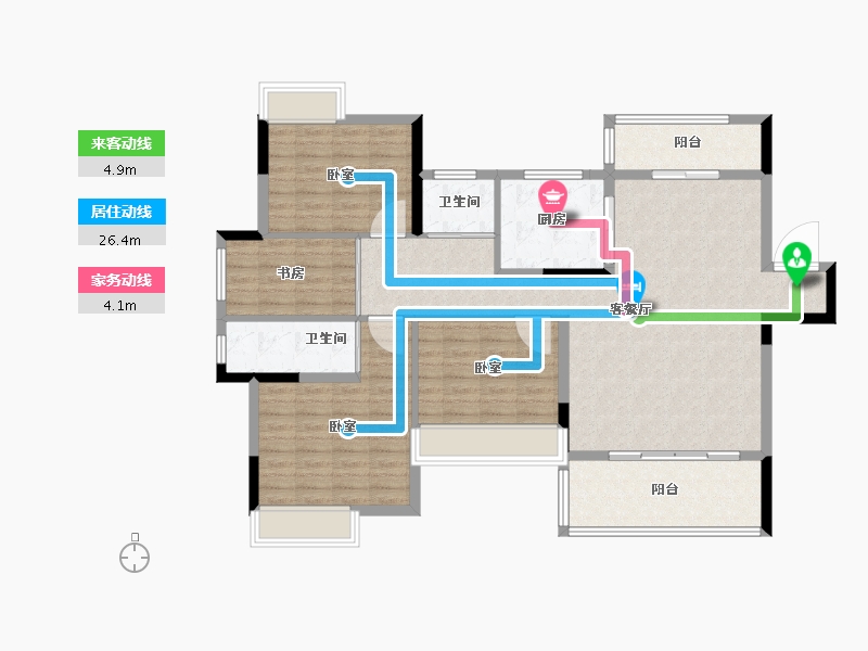 湖北省-黄石市-航宇仁智山水天悦-118.00-户型库-动静线