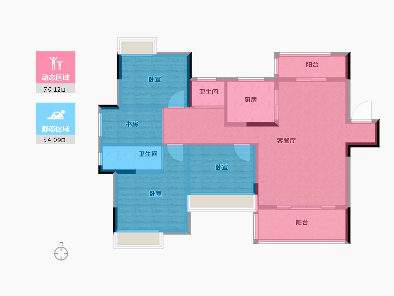 湖北省-黄石市-航宇仁智山水天悦-118.00-户型库-动静分区