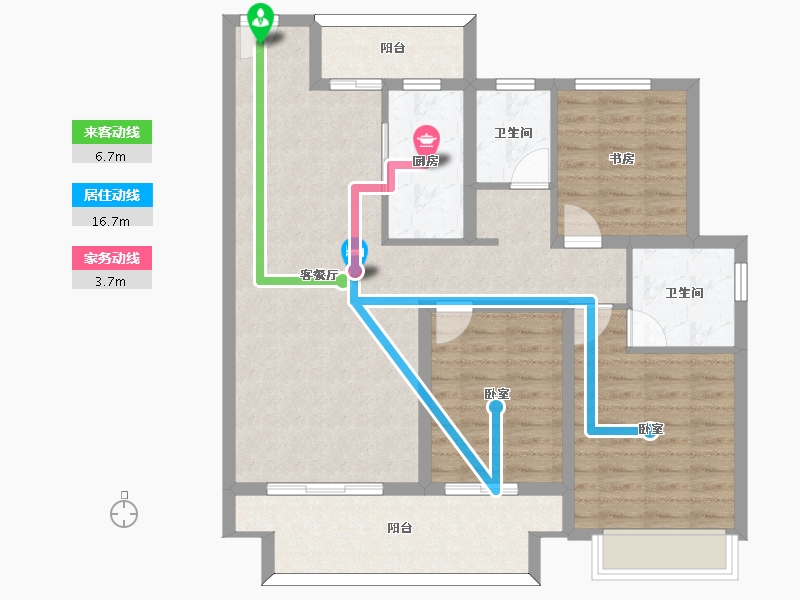 河南省-信阳市-坤瑞·御园-99.34-户型库-动静线