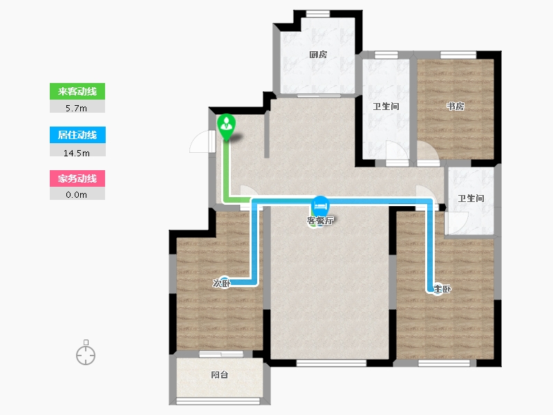 山东省-潍坊市-郡海•悦澜湾-99.92-户型库-动静线