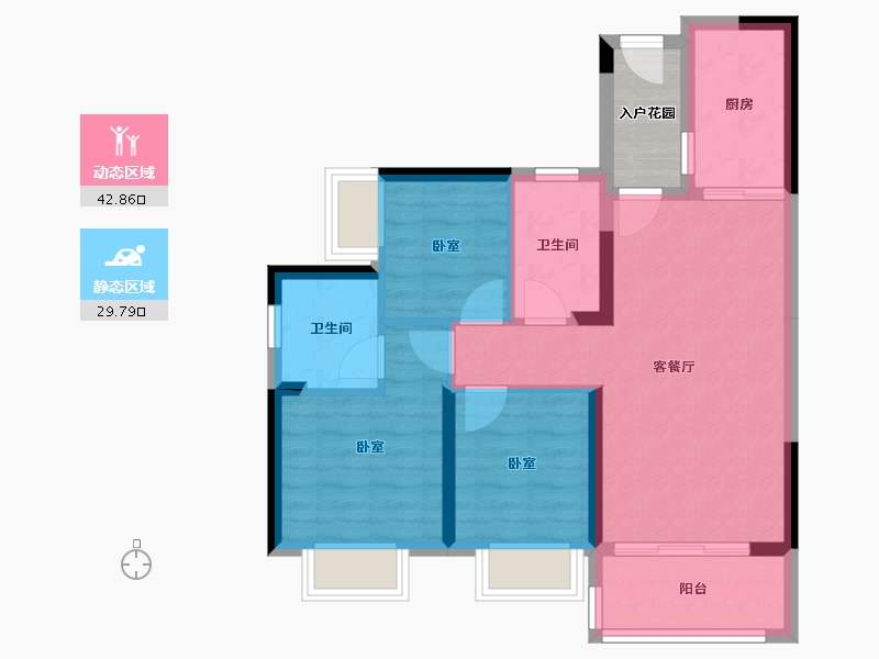 广东省-惠州市-海伦堡海伦源筑-67.79-户型库-动静分区