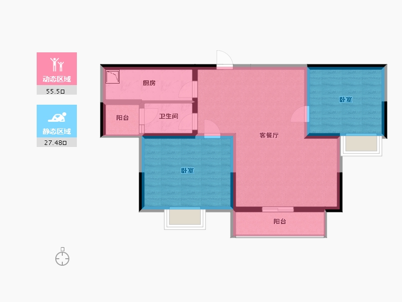 湖南省-株洲市-新桂广场-73.58-户型库-动静分区