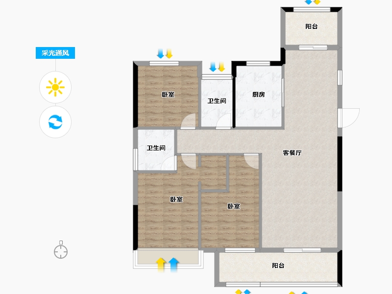 湖北省-孝感市-汉川帝景领秀城-114.35-户型库-采光通风