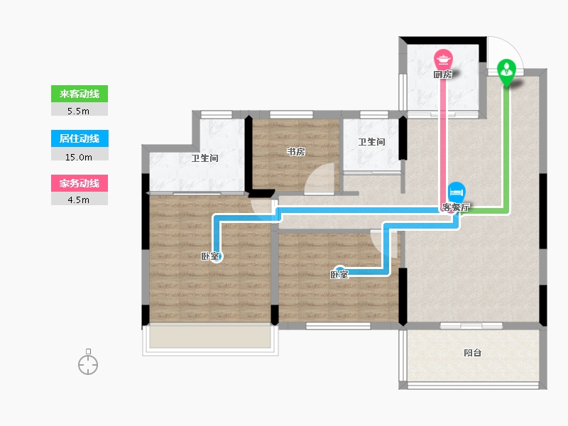 湖北省-黄石市-航宇仁智山水天悦-94.00-户型库-动静线