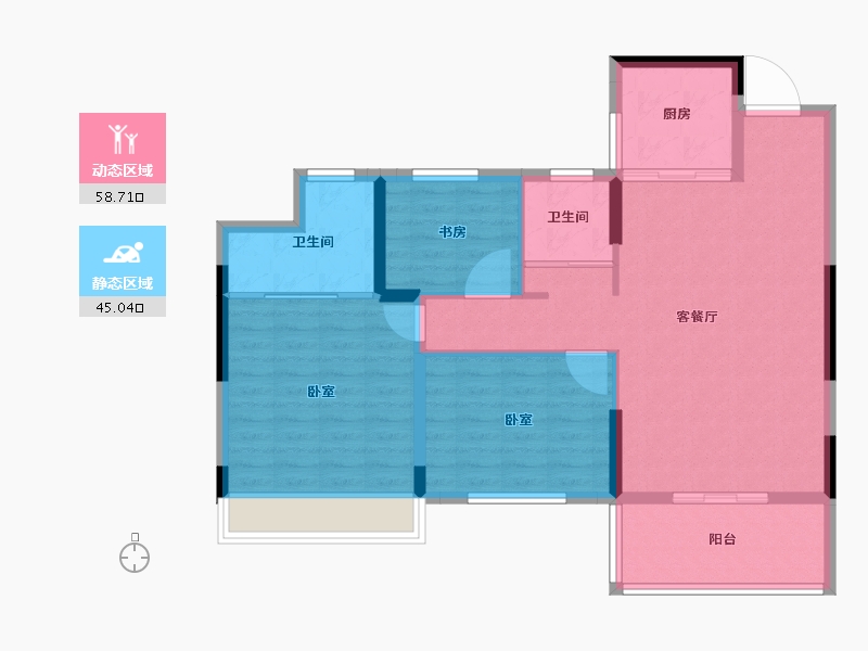 湖北省-黄石市-航宇仁智山水天悦-94.00-户型库-动静分区