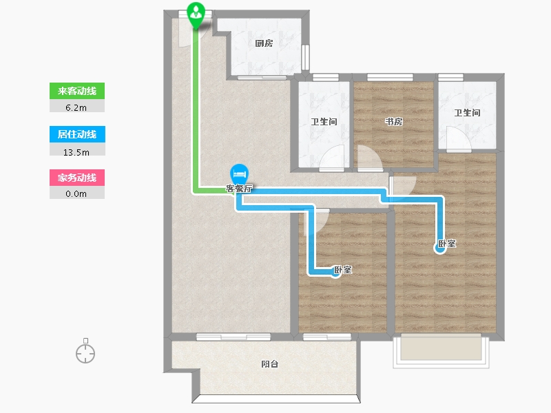 河南省-信阳市-坤瑞·御园-92.49-户型库-动静线